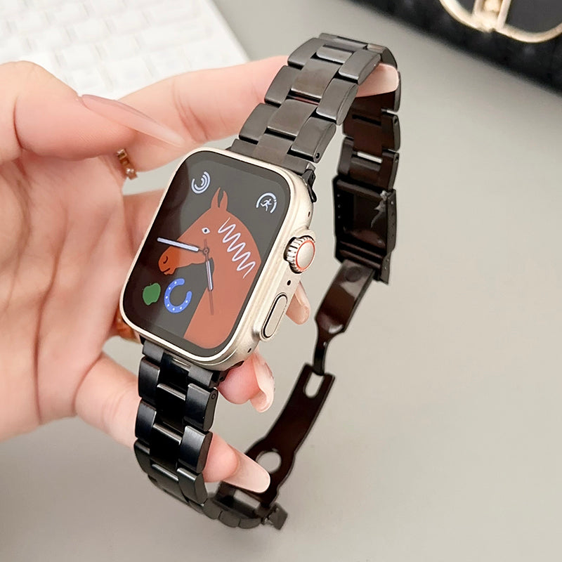 For Apple Watch Ultra 2 Ultra 49mm / Series 9 8 7 45mm / SE (2023) SE (2022) SE 6 5 4 44mm / 3 2 1 42mm Watch Strap 3-Bead - Silver For Apple Watch Ultra 2 Ultra 49mm / Series 9 8 7 45mm / SE (2023) SE (2022) SE 6 5 4 44mm / 3 2 1 42mm Watch Strap 3-Bead - Silver